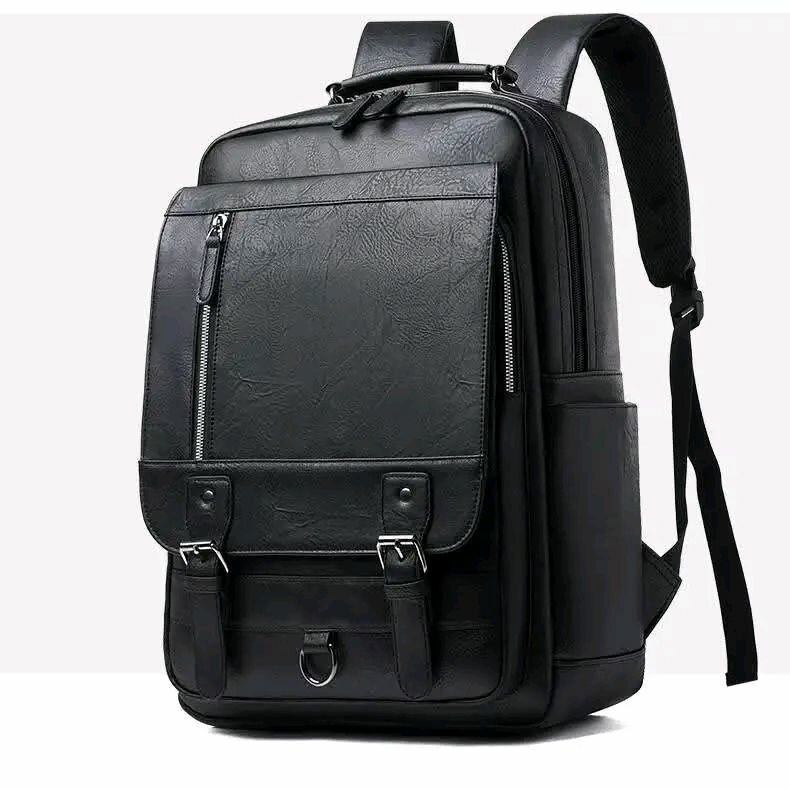 Sac à dos en cuir noir élégant