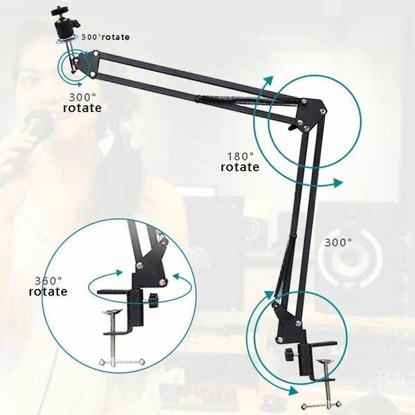 360 Degree long Arm Stand Holder Compatible
