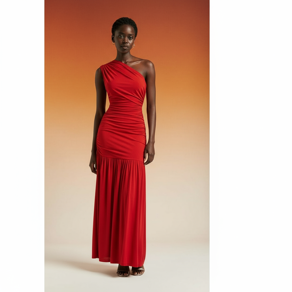 Robe Longue Asymétrique Élégante