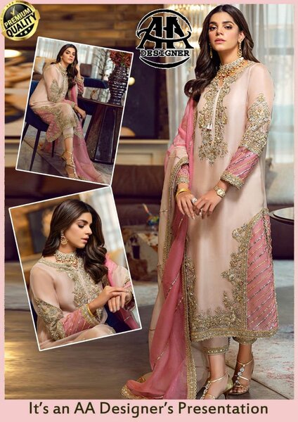 Organza fabric with malai trouser Dc free