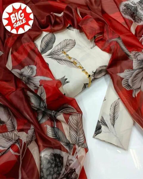 Printed lawn suit