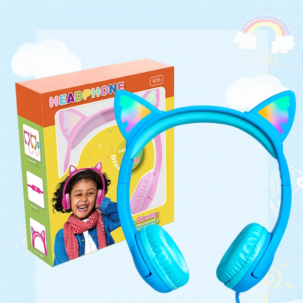 Casque Enfant Oreilles Chat LED