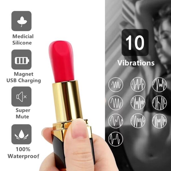 Rechargeable lipstick vibrator