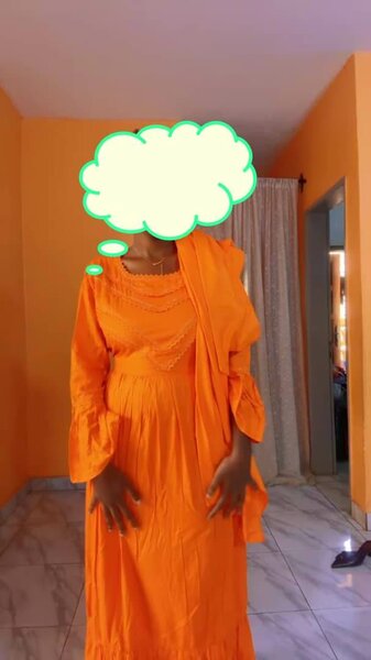 Robe Longue Orange Élégante