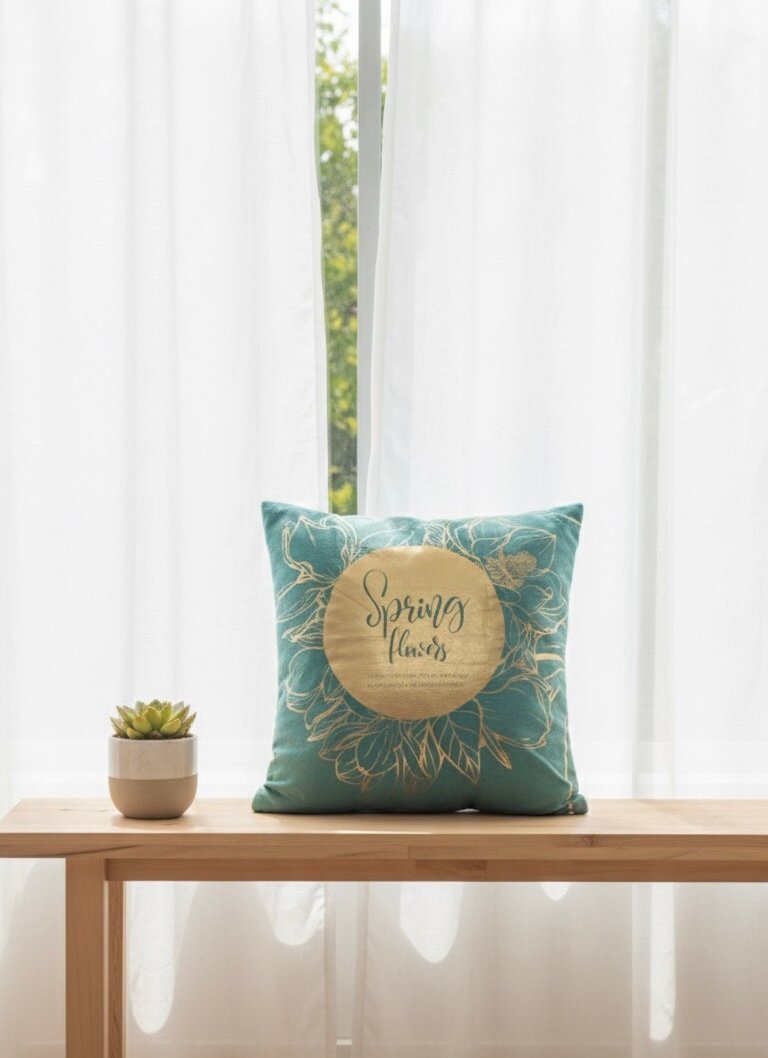 Coussin Déco Printemps Doré