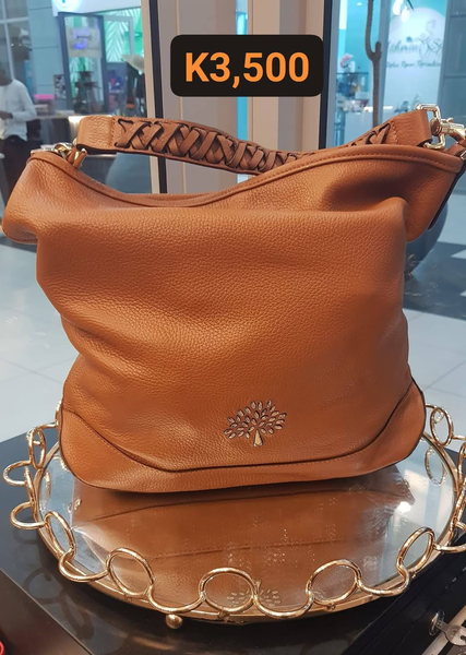 brown leather bag