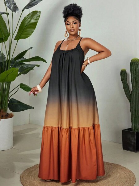 Robe Maxi Femme Dégradée Élégante