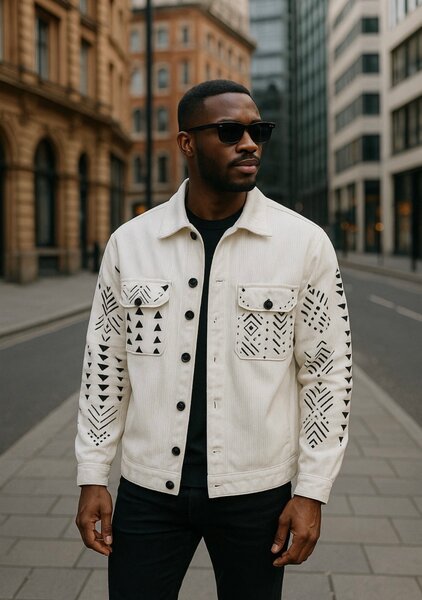 Chemise mixte en jean et imprimé