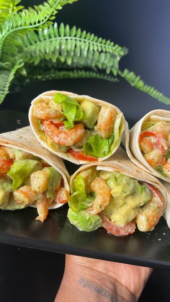 Wrap crevettes et avocat frais