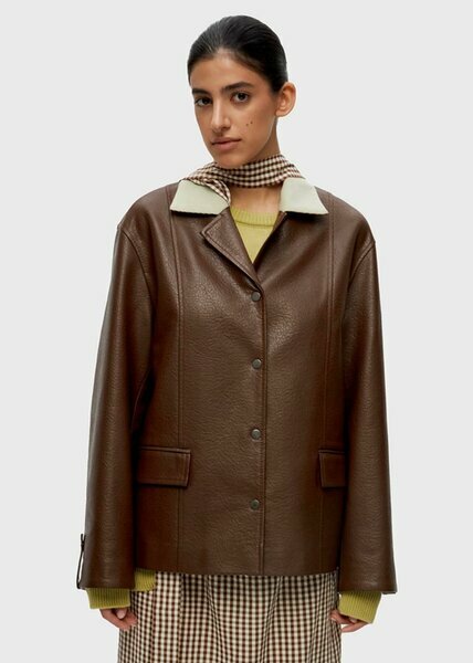 Veste cuir marron femme