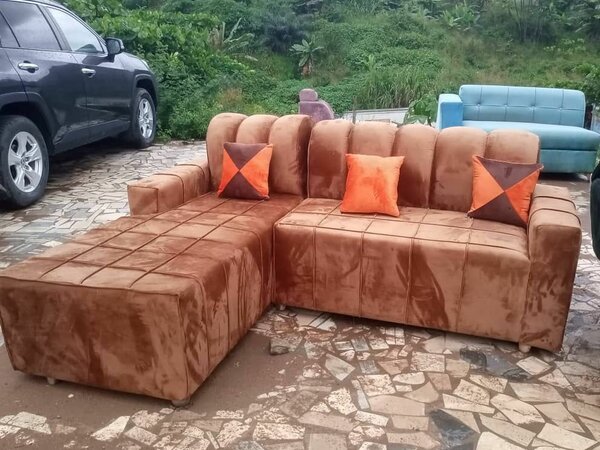 Canapé d'angle en velours élégant