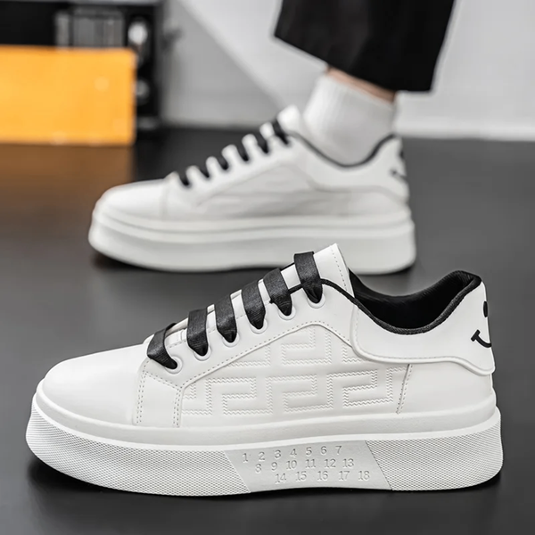 Baskets tendance en cuir homme