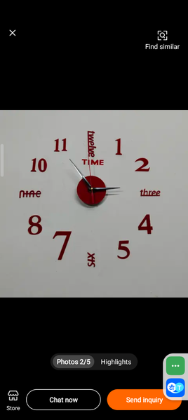 3d clock sticker