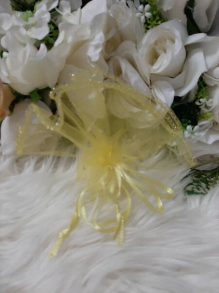 Tulles à cordes jaune