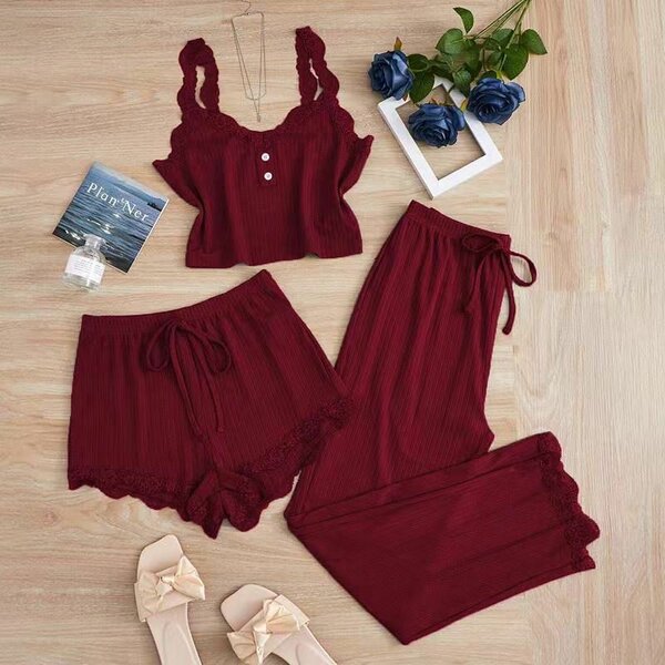 Ensemble de Pyjama Femme 3-en-1