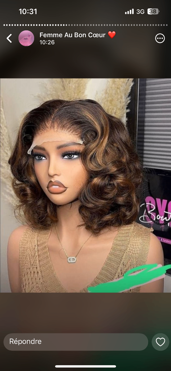 Perruque Bouclée Bob