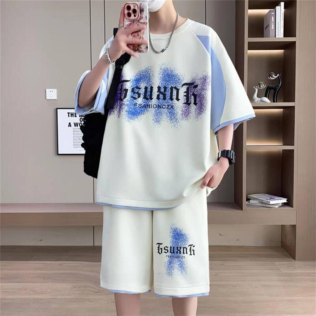 Ensemble rayé décontracté homme