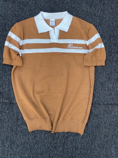 Polo à rayures marron élégant