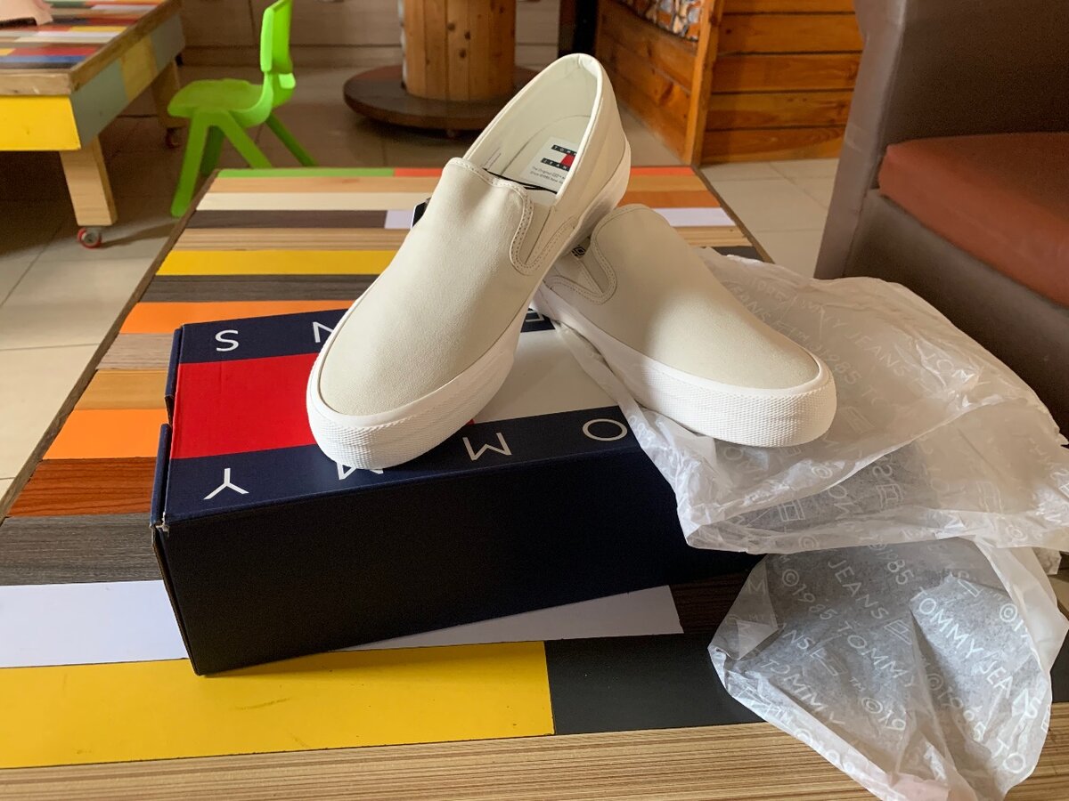 Chaussures blanc slip-on homme