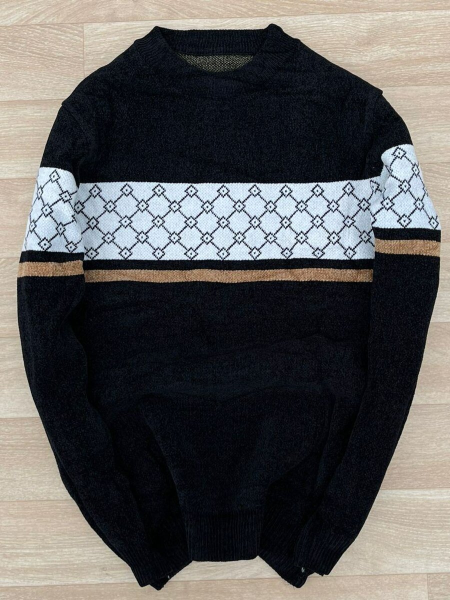 Pulls tricotés à motifs homme