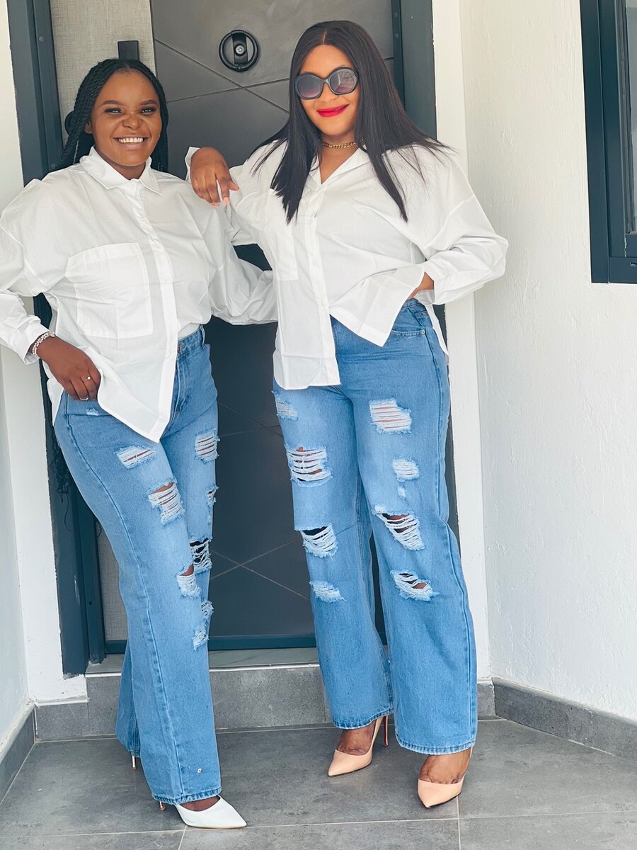 Ripped boyfriend jeans