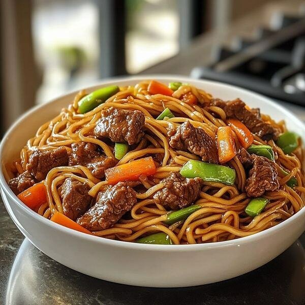 Nouilles aux légumes et viande