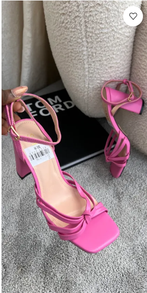 Makenzie Pink Block Sandal Heels