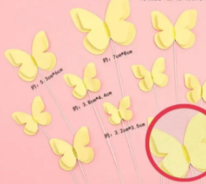 Paper butterflies for decorating cakes