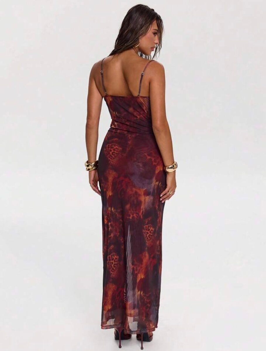 Robe Maxi Transparente Échancrée