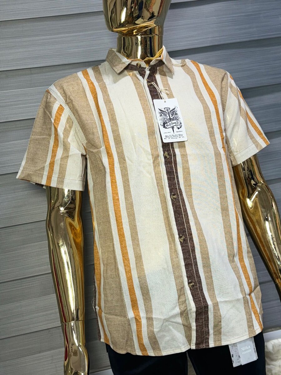 Durable Stripped Linen Tailored Shirt