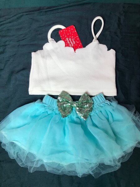 Ensemble Fille Tutu Bleu Brillant