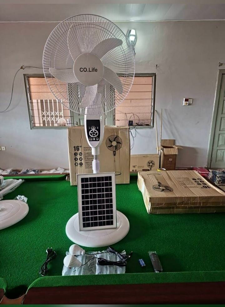 Solar electric chargeable fan
