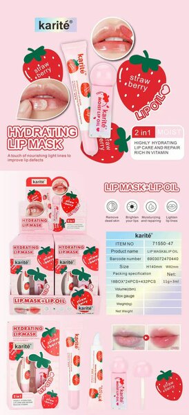 Masque à Lèvres Hydratant Fraise