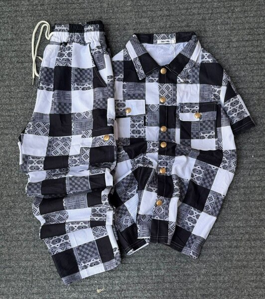 Ensemble Chemise et Pantalon à Carreaux