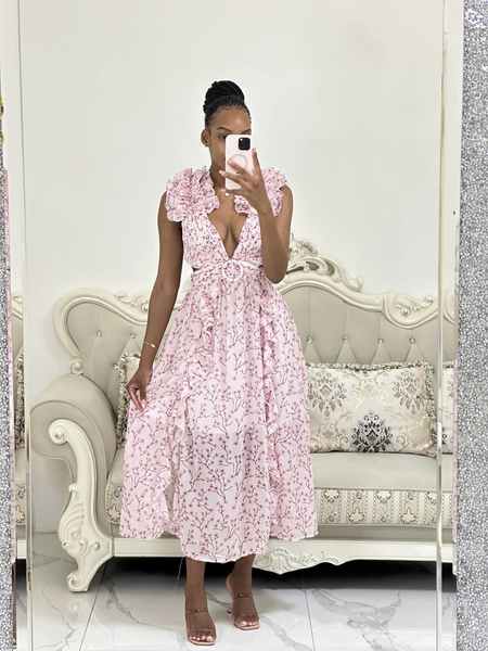 white and pink dress