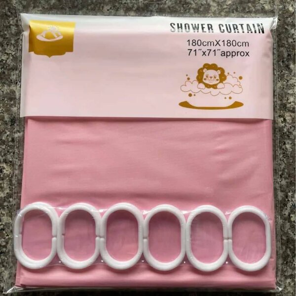 Rideau de douche rose 180x180cm