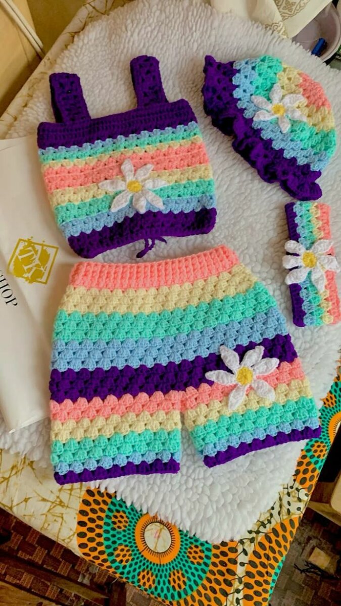 Ensemble crochet enfant multicolore