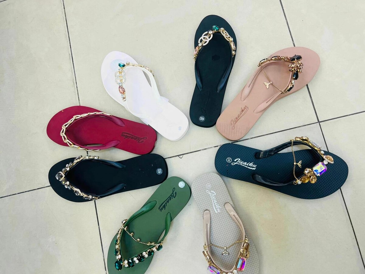 Women's sandals, no heel.