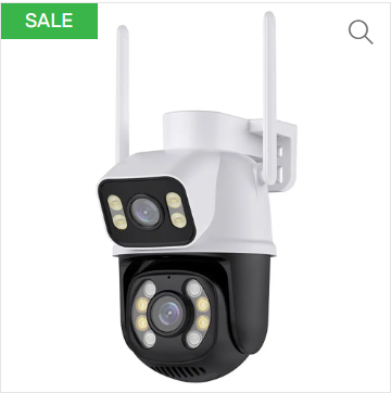 Waterproof Dual Lens Outdoor / Indoor 6MP ULTRA HD PTZ Smart CCTV Network Security Auto Human Tracking Surveillance AI Camera