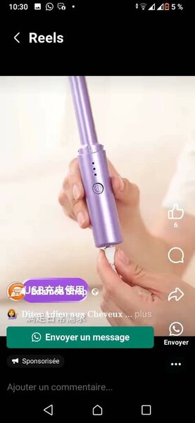 Peigne de cheveux rechargeable