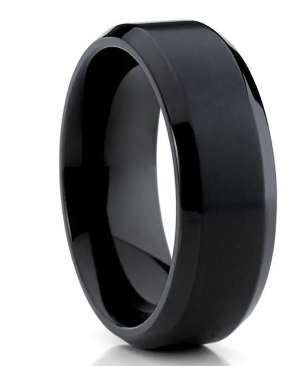 TITANIUM BLACK RING FOR MEN PACK OF 2 ( NO FADE )