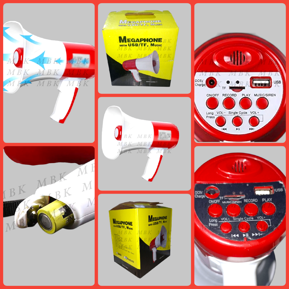 Mégaphone USB/TF Musique