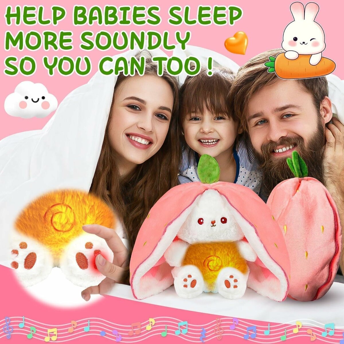 Peluches lumineux fraise