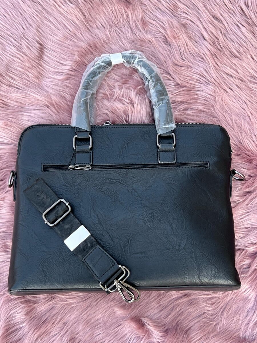 Black MontBlanc Leather Laptop Bags