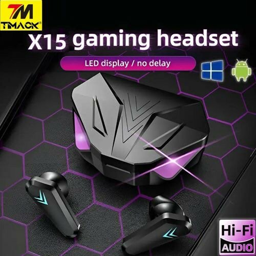 X15 Wireless Bluetooth BT5.1 Earphones Gaming Earbuds In-ear