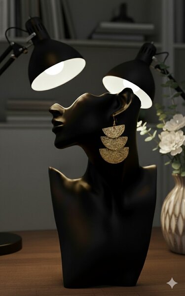 Boucles d'oreilles pendantes dorées