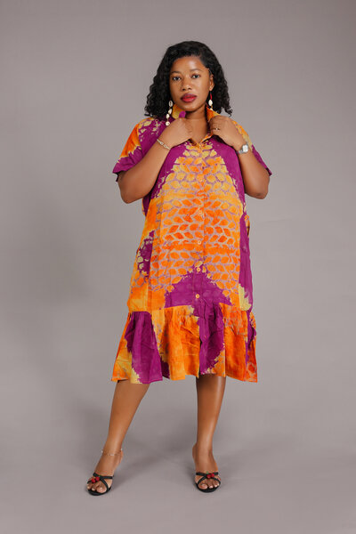 Robe colorée estivale femme