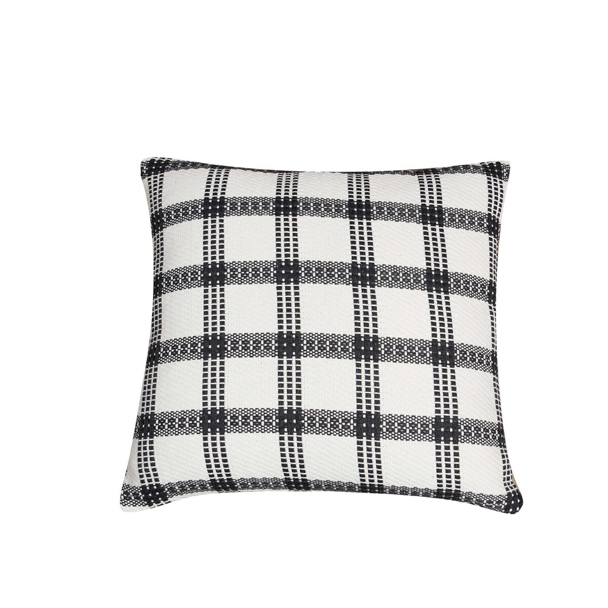 Coussin à carreaux noir et blanc