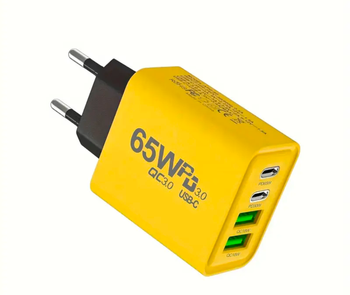 Chargeur rapide GaN 65W, 2C2A,