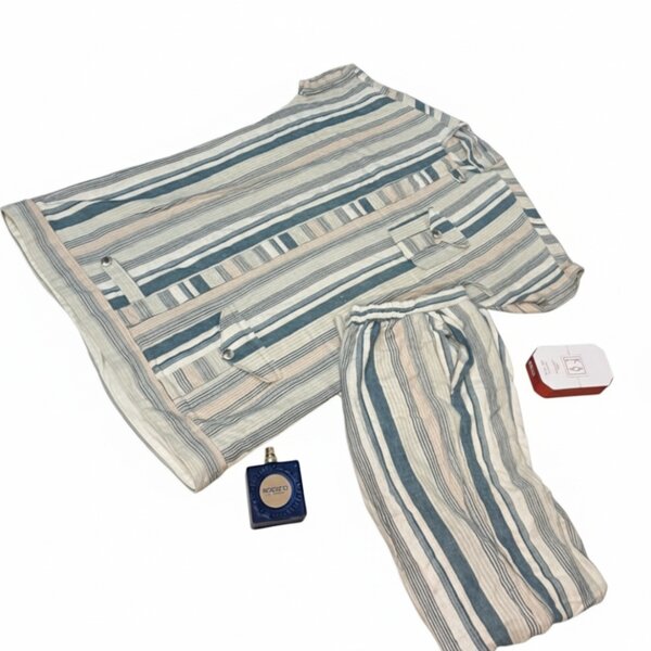 Tenue coton rayé homme